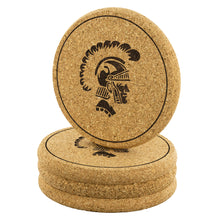 Load image into Gallery viewer, Round Cork Coaster Set - Trojan