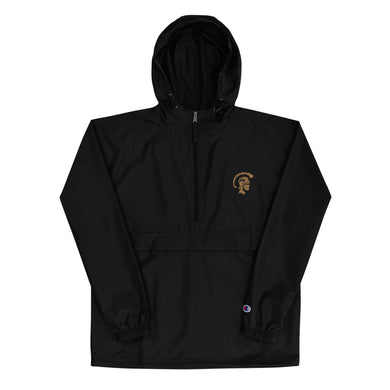 Embroidered Packable Jacket - Trojan Head